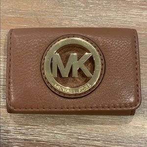 MICHAEl KORS Pebble Leather Card Holder Wallet